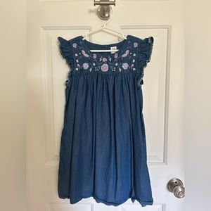 GAP Kids Chambray Flutter Sleeve Dress-Size M